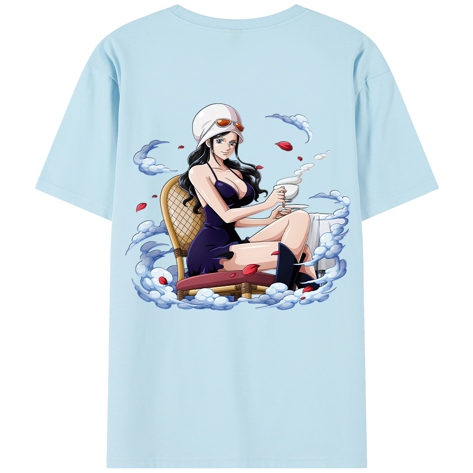 ワンピース ニコ・ロビン ONE PIECE Nico Robin 綿100％半袖Tシャツ（背面プリント）